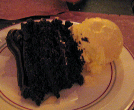 Chocolate Cake with Vanilla Ice Cream