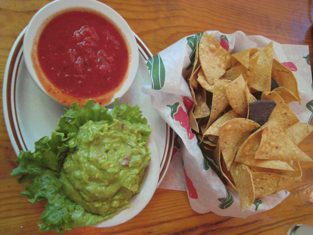 Guacamole, salsa and chips at The Shed in Santa Fe, New Mexico