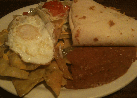 Chilaquiles, some of the very best in New Mexico