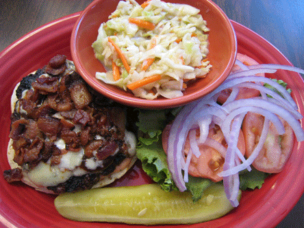 The 3 B's burger with green chile coleslaw