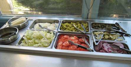The burger fixings bar