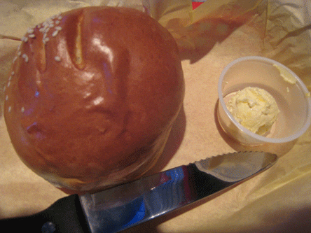 Honey glazed bread and soft butter