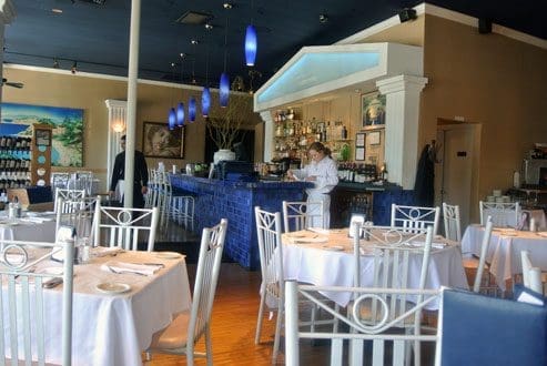 Deep Mediterranean Blues Throughout the Dining Room