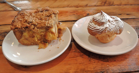 Meyer Lemon Bread Pudding and Cream Puff