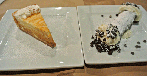Pumpkin Cheesecake and Chocolate Cannoli from Joe's Pasta House in Rio Rancho