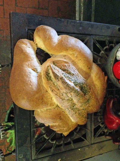 Bread Turkey Sculpture by Pratt Morales of Golden Crown Panaderia in Albuquerque