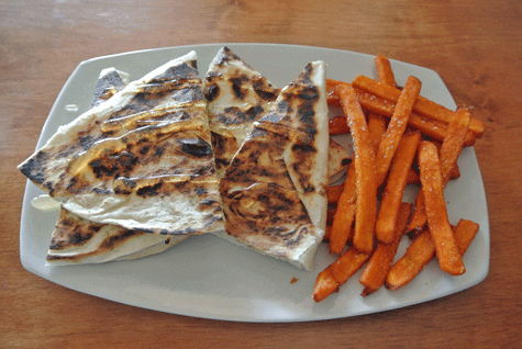Cowgirl Quesadilla with Sweet Potato Fries