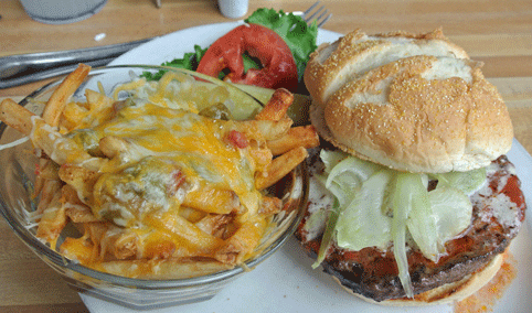 Buffalo Blue Burger from the Greenside Cafe in Cedar Crest