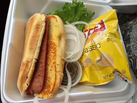 All beef hot dog