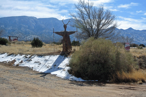 View of the Sandias from the parking lot